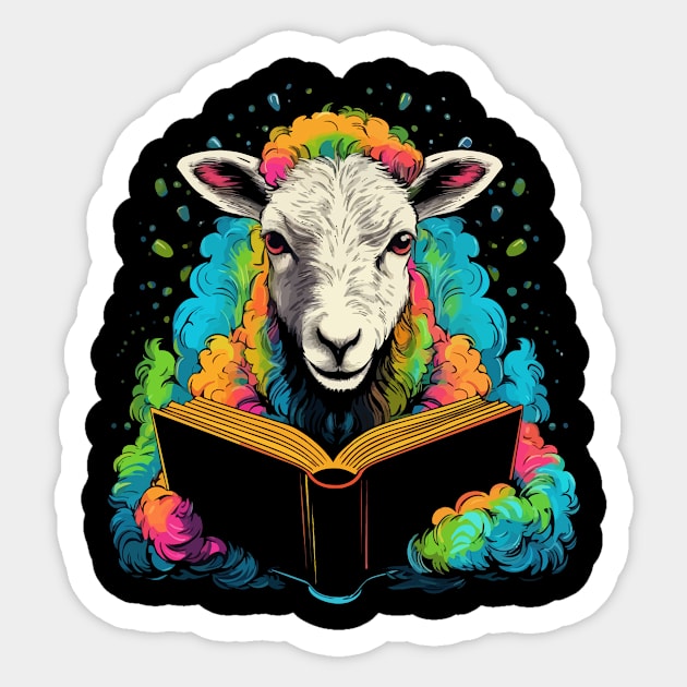 Sheep Reads Book Sticker by JH Mart